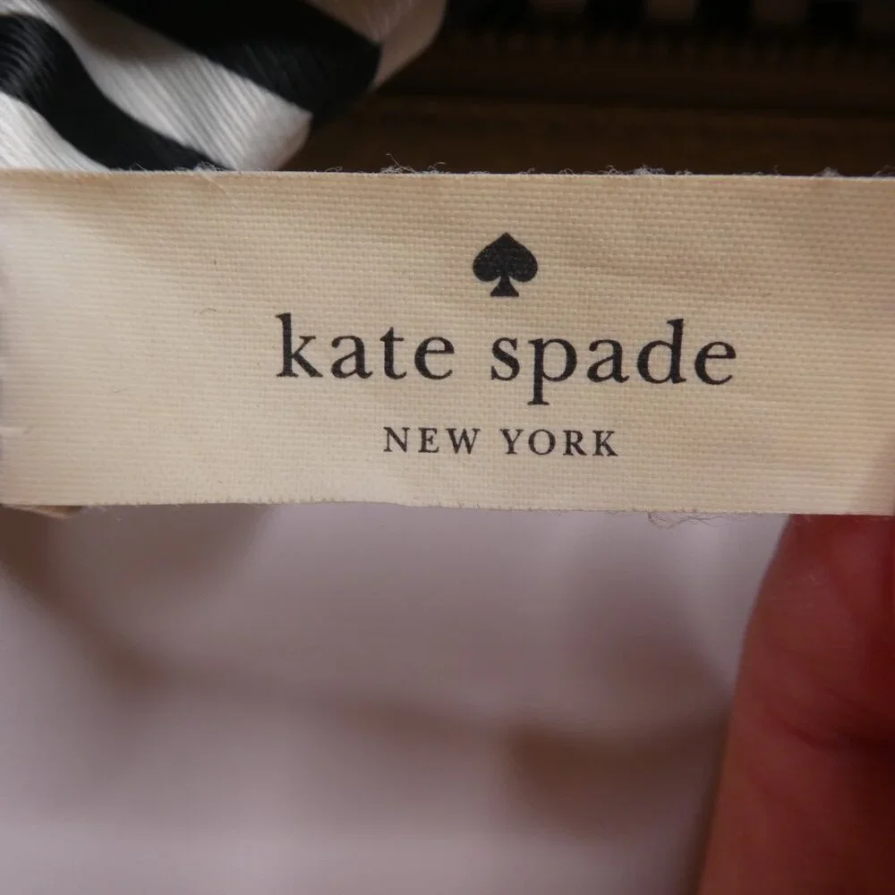 Kate Spade Black‎ Cream Pebbled Leather Crossbody Purse